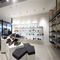 Marka Mağaza Duvar Asılı Ayakkabı Rafı, Beyaz Boya Dayanıklı Perakende Ayakkabı Ekranları Tedarikçi